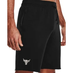Under Armour Mens Project Rock Terry Shorts -Under Armour Shop Rebel 60275201 01 black hi res