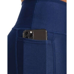 Under Armour Womens HeatGear No-Slip Waistband Branded Full Length Tights Navy XS -Under Armour Shop Rebel 61202801 02 navy hi res