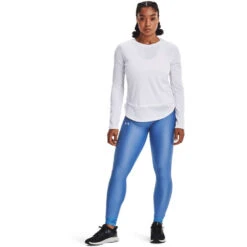 Under Armour Womens HeatGear Wordmark Branded Tights Blue XS -Under Armour Shop Rebel 61202901 01 blue hi res
