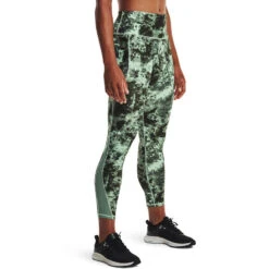 Under Armour Womens HeatGear No-Slip Waistband Ankle Tights Green XS
