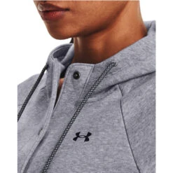 Under Armour Womens UA Rival Fleece Mesh Hoodie Grey L -Under Armour Shop Rebel 61206601 02 grey hi res