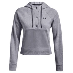 Under Armour Womens UA Rival Fleece Mesh Hoodie Grey L -Under Armour Shop Rebel 61206601 04 grey hi res