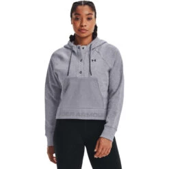 Under Armour Womens UA Rival Fleece Mesh Hoodie Grey L