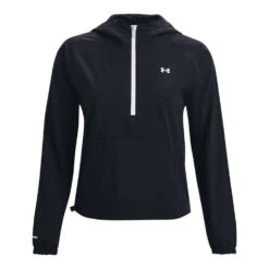 Under Armour Womens Woven Half Zip Hoodie Black S