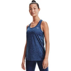 Under Armour Womens Tech Twist Tank Blue XS -Under Armour Shop Rebel 61211501 01 blue hi res