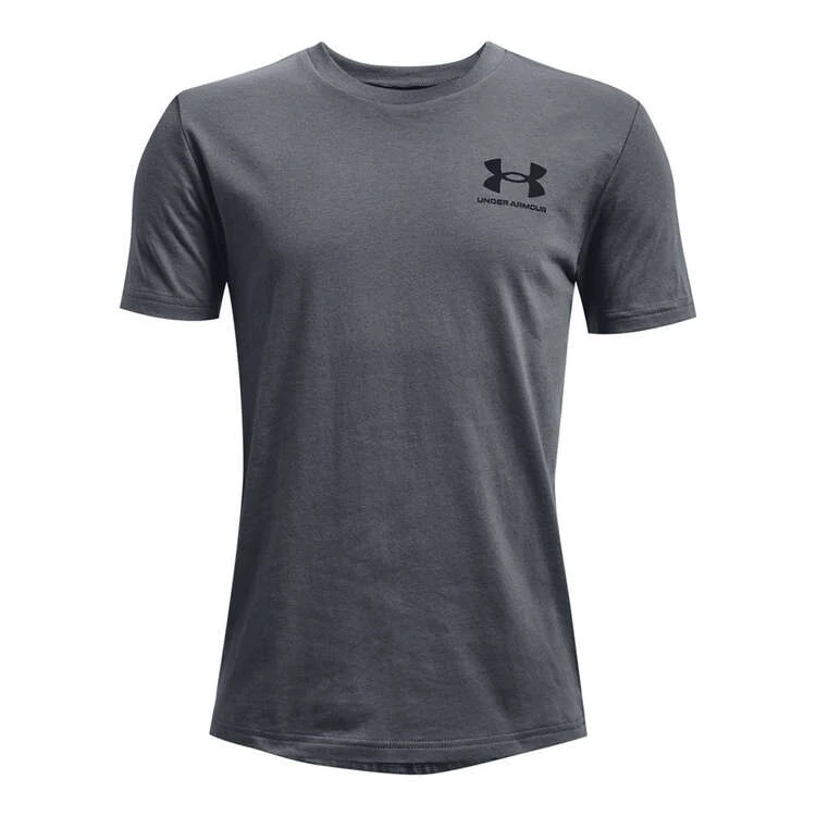 Under Armour Boys Sportstyle Left Chest Tee Grey/Black S 1 Under Armour Boys Sportstyle Left Chest Tee Grey/Black S