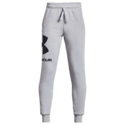 Under Armour Boys Rival Fleece Logo Jogger Pants Grey/Black S S