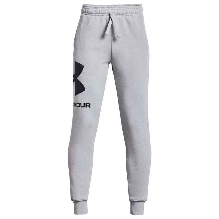 Under Armour Boys Rival Fleece Logo Jogger Pants Grey/Black S S 1 Under Armour Boys Rival Fleece Logo Jogger Pants Grey/Black S S