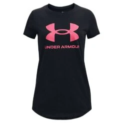 Under Armour Girls Live Sportstyle Graphic Tee Black/Pink XS XS