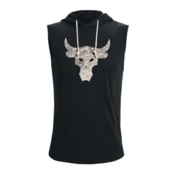 Under Armour Mens Project Rock Sleeveless Hoodie Black L