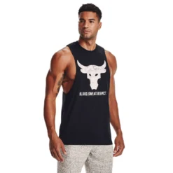 Under Armour Mens Project Rock Brahma Bull Tank Black S