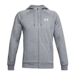 Under Armour Mens Rival Fleece Full Zip Hoodie -Under Armour Shop Rebel 62325901 01 grey hi res