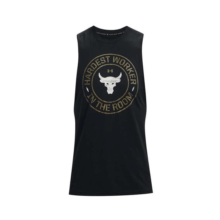 Under Armour Project Rock Mens Hardest Worker Tank Black S 1 Under Armour Project Rock Mens Hardest Worker Tank Black S