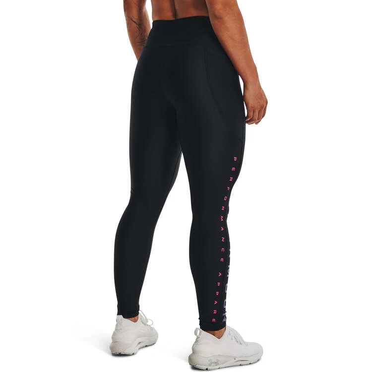 Under Armour Womens HeatGear Armour Branded Tights Black XS 2 Under Armour Womens HeatGear Armour Branded Tights Black XS - Image 2