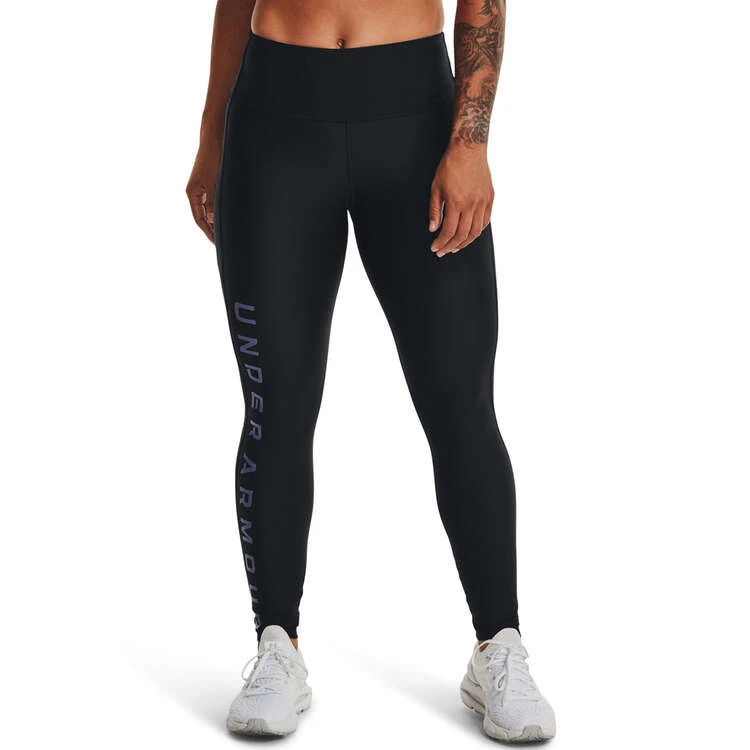 Under Armour Womens HeatGear Armour Branded Tights Black XS 1 Under Armour Womens HeatGear Armour Branded Tights Black XS