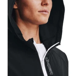 Under Armour Womens Woven Full Zip Jacket Black XXL -Under Armour Shop Rebel 62385901 02 black hi res