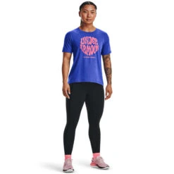 Under Armour Womens UA Groovy Wordmark Tee -Under Armour Shop Rebel 63256401 01 blue hi res
