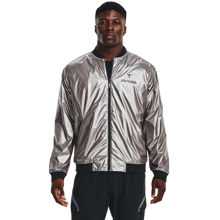 Under Armour Project Rock Mens Disrupt Bomber Jacket 1 Under Armour Project Rock Mens Disrupt Bomber Jacket