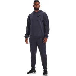 Under Armour Project Rock Mens Heavyweight Pullover Hoodie -Under Armour Shop Rebel 63328501 02 grey hi res