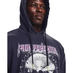 Under Armour Project Rock Mens Disrupt Fleece Hoodie -Under Armour Shop Rebel 63329201 01 grey hi res