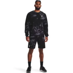 Under Armour Project Rock Mens Rival Fleece Disrupt Printed Sweatshirt Black L -Under Armour Shop Rebel 63329601 02 black hi res