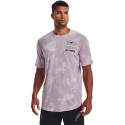 Under Armour Project Rock Mens Iron Paradise Statement Tee Purple M