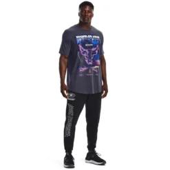 Under Armour Project Rock Mens Worldwide Disruption Tee -Under Armour Shop Rebel 63330601 02 grey hi res