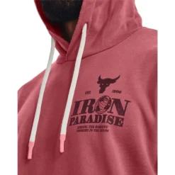 Under Armour Project Rock Mens Terry Hoodie -Under Armour Shop Rebel 63331501 01 red hi res