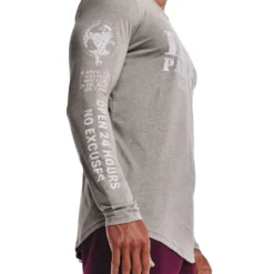 Under Armour Project Rock Mens Iron Paradise Long Sleeve Tee -Under Armour Shop Rebel 63332301 02 grey hi res