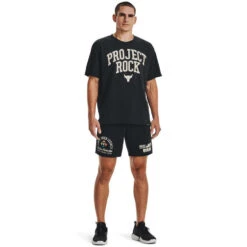 Under Armour Project Rock Mens Heavyweight Terry Tee -Under Armour Shop Rebel 65036201 01 black hi res