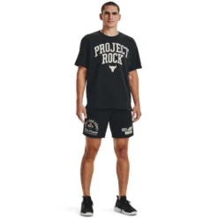 Under Armour Project Rock Mens Heavyweight Terry Shorts -Under Armour Shop Rebel 65036501 01 black hi res