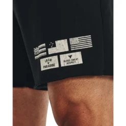 Under Armour Project Rock Mens Heavyweight Terry Shorts -Under Armour Shop Rebel 65036501 03 black hi res