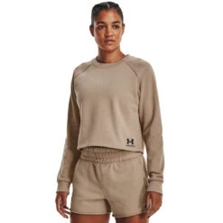 Under Armour Womens Terry Long Sleeve Crop Top